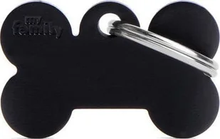 Zawieszka Adresówka Identyfikator z grawerem dla psa i kota mała czarna kość - Odblaski i adresówki - miniaturka - grafika 1