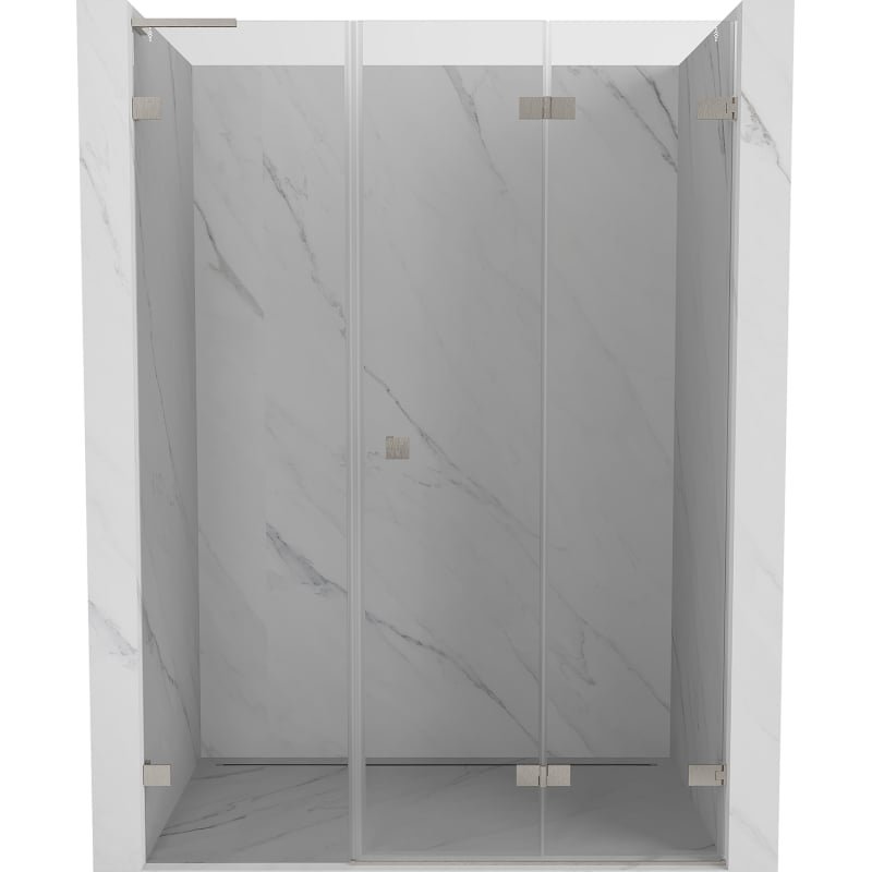 Mexen Lunar-F L drzwi prysznicowe składane prawe 120 cm, transparent, nikiel szczotkowany - 836SL-120-050-97-00-P