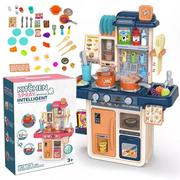 Zabawki AGD - Duża kuchnia 42 elementy garnki talerze warzywa kuchnia z parą światło dzwięk - miniaturka - grafika 1