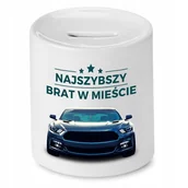 Skarbonki - SKARBONKA DLA BRATA NAJSZYBSZY W MIEŚCIE PREZENT z Nadrukiem ze Zdjęciem - miniaturka - grafika 1