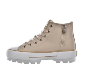 Wysokie trampki damskie Big Star Shoes MM274038 beż - Trampki damskie - miniaturka - grafika 4