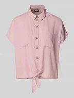 Bluzki damskie - Bluzka koszulowa o pudełkowym kroju z wiązanym detalem model ‘PIA’ - miniaturka - grafika 1