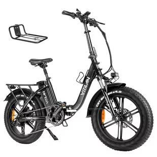 Składany rower elektryczny Vitilan U7 2.0, grube opony 20*4,0 cali, silnik 750W, wyjmowana bateria litowa LG 48V 20Ah - czarny - Rowery elektryczne - miniaturka - grafika 3