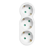 Przedłużacze i rozgałęźniki - Orno OR-AE-13252GS "Bałwanek" z wtyczką górną, Schuko, 3 gniazda Biały - miniaturka - grafika 1