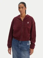 Bluzy damskie - adidas Bluza Essentials Chenile KE1119 Bordowy Loose Fit - miniaturka - grafika 1