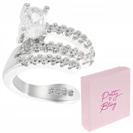 Kolczyki - Nausznica damska kolczyk posrebrzana zawijana CYRKONIA duża drobne cyrkonie - miniaturka - grafika 1