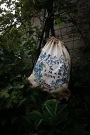 Plecaki worki - PLECAK/ worek beżowy w autorski print JEŻYNY + serce (100% sztywna bawełna) - miniaturka - grafika 1