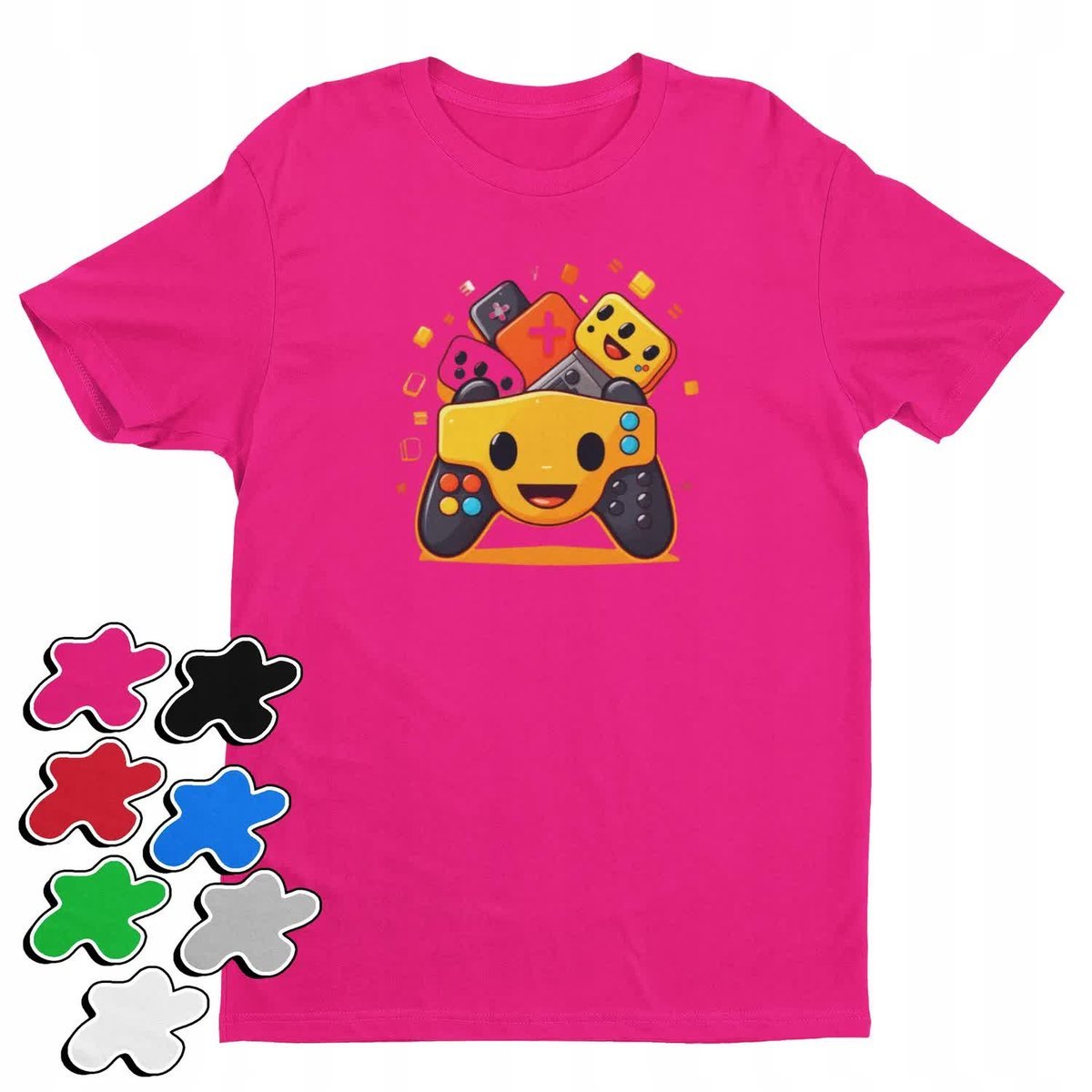 Koszulka T-Shirt Dziecięca Z Nadrukiem Dla Gracza Pad Gammer Gry-M 134-140