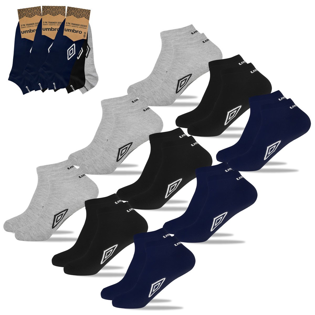 Umbro Skarpety Męskie Stopki Trainer Bawełniane SK284 9 par 39/42