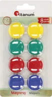 Artykuły biurowe - Titanum Magnesy Okrągłe 27mm 8 szt. 4 kolory - miniaturka - grafika 1