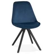 Krzesła - JONES krzesło tapicerowane k. niebieski nogi k. czarny - miniaturka - grafika 1