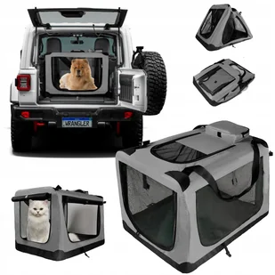 Składany Mały Transporter dla kota, Małego Psa, Królika, Świnki Morskiej 40x30x30cm XS Szary - Transportery dla kotów - miniaturka - grafika 1