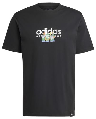 adidas Mężczyźni CODES LINEAR GRAPHIC TEE, BLACK, XS