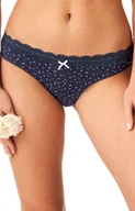 Majtki damskie - 2-pack bawełniane figi damskie LPR 667, Kolor granatowy-wzór, Rozmiar S, Key - Intymna - miniaturka - grafika 1