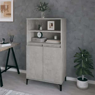 Lumarko Wysoka szafka, szarość betonu, 60x36x110 cm - Szafki do salonu Lumarko Wysoka szafka, szarość betonu, 60x36x110 cm - Szafki do salonu - miniaturka - grafika 1