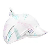 Czapki dla dzieci - Chustka bambusowa z daszkiem wiązana - Rajskie piórka - miniaturka - grafika 1
