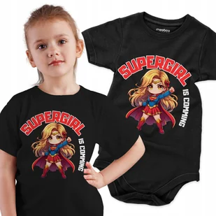 Body dziecięce z Nadrukiem superbohatera Supergirl is coming Bobas - Body dla niemowląt - miniaturka - grafika 1
