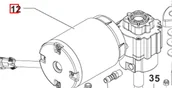 Akcesoria do urządzeń czyszczących - Nilfisk Silnik z przekładnią 12v 260w kpl 9100000679 - miniaturka - grafika 1