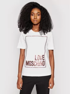Koszulki i topy damskie - Love Moschino T-Shirt W4H0605M 3876 Biały Regular Fit - grafika 1