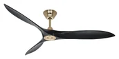 Wentylatory sufitowe - Energooszczędny wentylator sufitowy z pilotem Eco Airscrew 152 cm szczotkowany mosiądz / matowy czarny - miniaturka - grafika 1