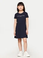 Sukienki i spódniczki dla dziewczynek - Tommy Hilfiger Sukienka codzienna KG0KG08023 Granatowy Regular Fit - miniaturka - grafika 1