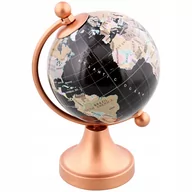 Globusy - Globus Dekoracyjny 8 X 9 X 14 Cm Metalowy Czarny - miniaturka - grafika 1