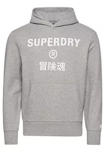 Superdry Męska bluza z kapturem, Szary Marl, S - Bluzy męskie - miniaturka - grafika 1
