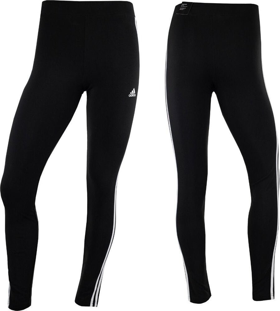 Adidas Legginsy dla dzieci adidas Essentials 3-Stripes Cotton Tights czarne IC3623 164cm
