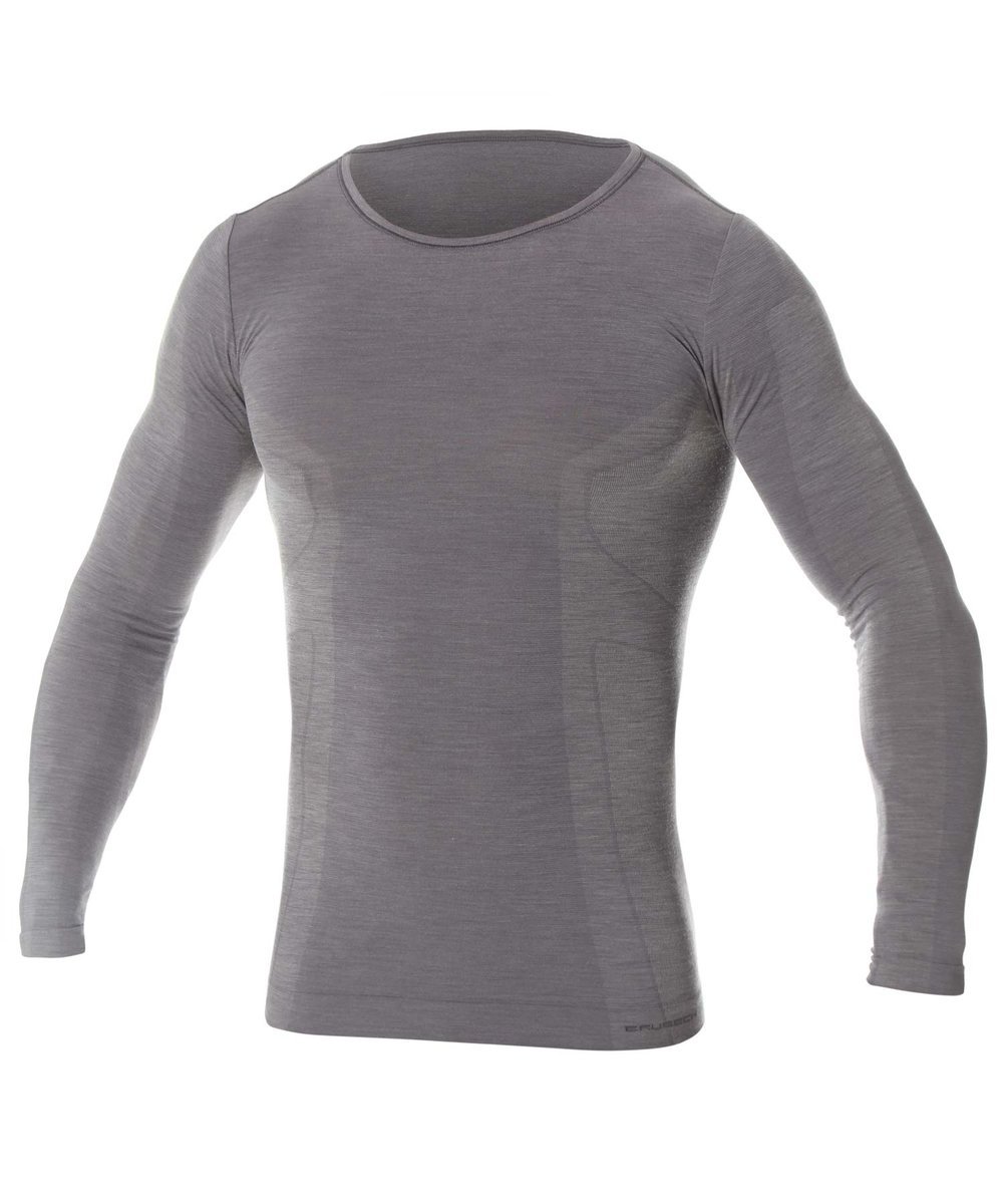 Męski longsleeve ciemny jeans merino wool-xxl