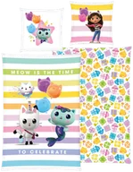 Pościel - Gabby´s Dollhouse Pościel z kolekcji Koci Domek Gabi, 140 x 200 cm (Paski/kolorowy) - miniaturka - grafika 1