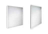 Lustra - Nimco Lustra - Lustro łazienkowe podświetlane LED 80x70 cm, zaokrąglone, aluminium ZP 17003 - miniaturka - grafika 1