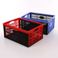 Kosze na śmieci - Kingfisher Pudełko składane 32liter niebiesko-czarny FCRATE - miniaturka - grafika 1