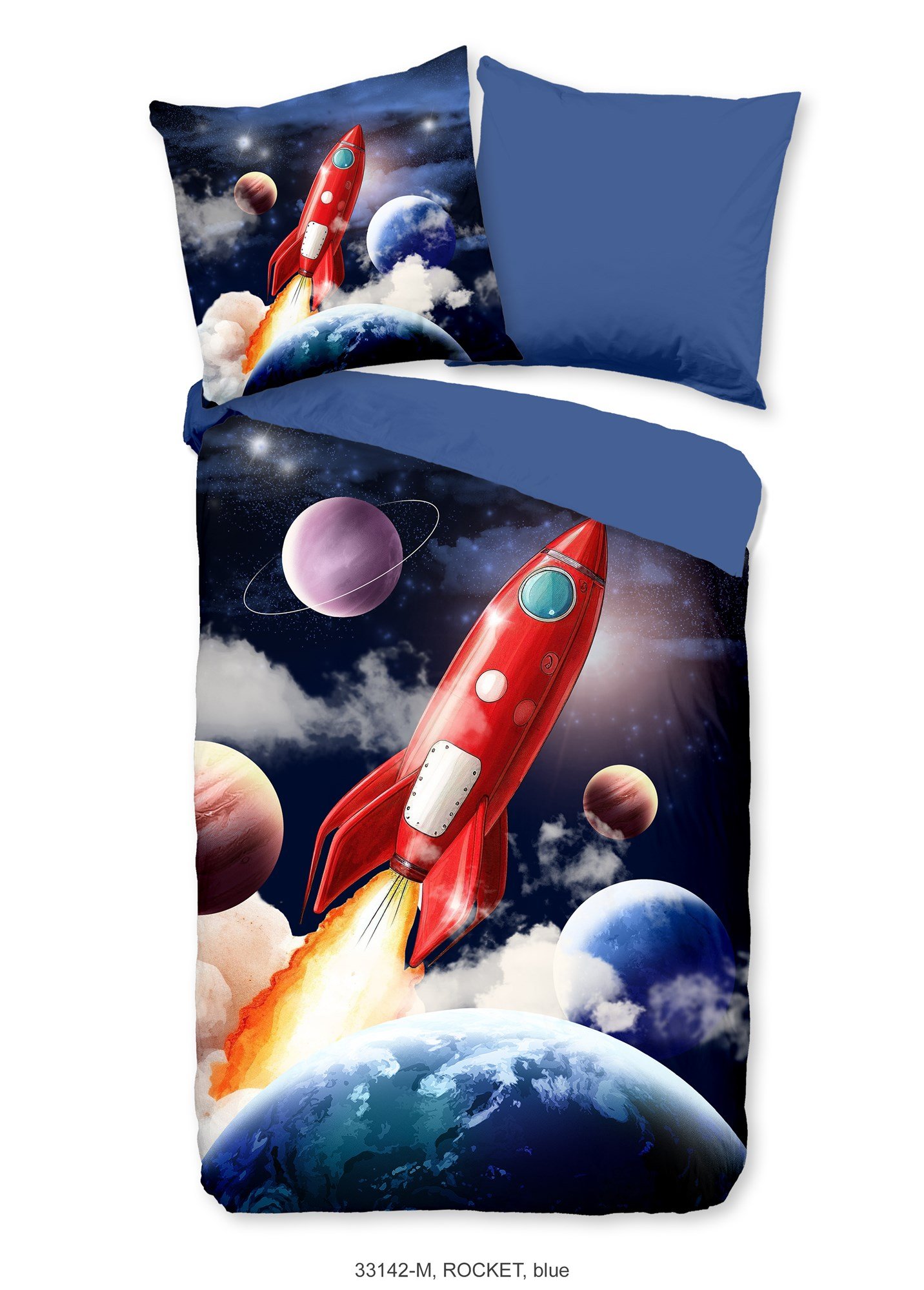 Pościel kosmos rakieta planety 135x200 140x200 mikrofibra dla dziecka
