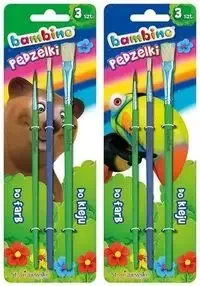 St. Majewski Pędzelki do farb i kleju Bambino, 3 rozmiary 12 sztuk mix - Przybory szkolne - miniaturka - grafika 1