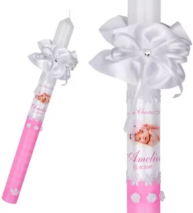 Świeca na chrzest ze zdjęciem dziecka Model G18 - Dewocjonalia - miniaturka - grafika 1