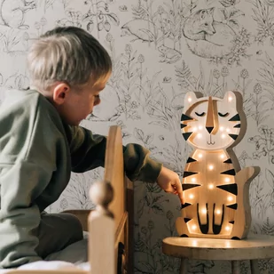 Drewniana Lampka Tygrys - Widoczne Drewno - Lampy pozostałe - miniaturka - grafika 1