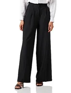 Spodnie damskie - Vila Vifine Hw Wide Pants spodnie damskie, czarny, 34 - miniaturka - grafika 1