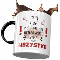 Kubki - Kubek Czarny Dla Syna na Dzień Dziecka Prezent z Nadrukiem ze Zdjęciem + Opakowanie na prezent (wzór 02) - miniaturka - grafika 1