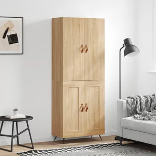vidaXL Witrynka, dąb sonoma, 69,5x34x180 cm, materiał drewnopochodny - Witryny - miniaturka - grafika 1