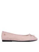 Baleriny - Tommy Hilfiger Baleriny Th Monogram Suede Ballerinas FW0FW09357 Różowy - miniaturka - grafika 1