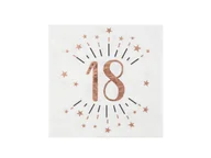 Dekoracje i nakrycia stołu na imprezę - Serwetki na osiemnaste urodziny Sparkling różowe złoto - 33 cm - 10 szt. - miniaturka - grafika 1
