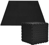 Maty do ćwiczeń - Springos Mata piankowa 90x118 cm do ćwiczeń czarne puzzle pod sprzęt pianka EVA FM0022 - miniaturka - grafika 1
