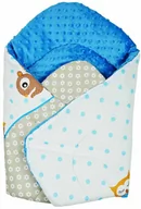 Rożki i beciki - Rożek niemowlęcy Minky i Bawełna otulacz pluszowy - Sowy na rowerach niebieskie - miniaturka - grafika 1