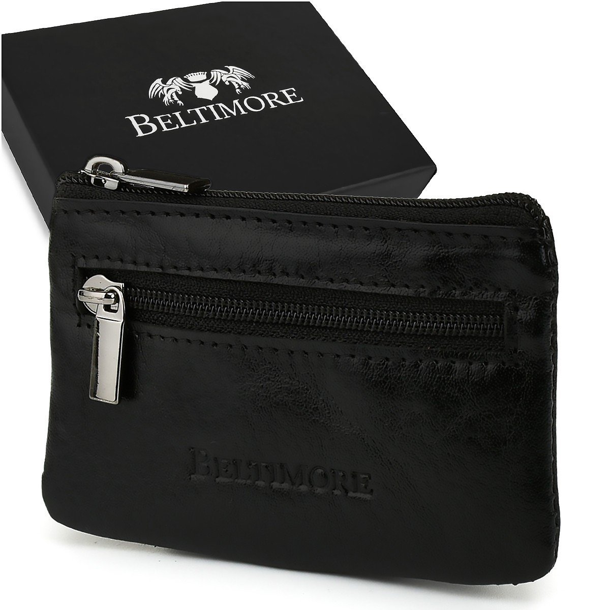 Czarne skórzane etui na klucze z pudełkiem Beltimore E44 czarny