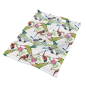 Koce - Do wnętrz koc na kanapę Kolorowe ptaki miękki eco, Fabricsy - miniaturka - grafika 1