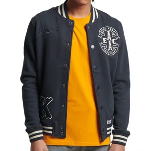Kurtka męska Superdry Collegiate Jersey bomberka granatowa-XXL - Kurtki męskie - miniaturka - grafika 1
