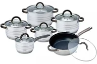 Zestawy garnków i patelni - 12 elementowy komplet garnków ze stali nierdzewnej F8-W21 - miniaturka - grafika 1