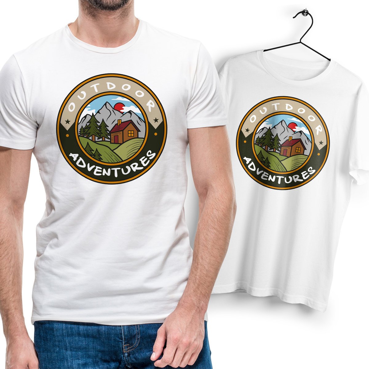 T-Shirt Podkoszulek Męski Outdoor living camping kemping góry Na Prezent