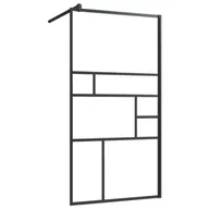 Ścianki i drzwi prysznicowe - vidaXL Ścianka prysznicowa przezroczyste szkło ESG 80x195 cm czarna 150752 - miniaturka - grafika 1