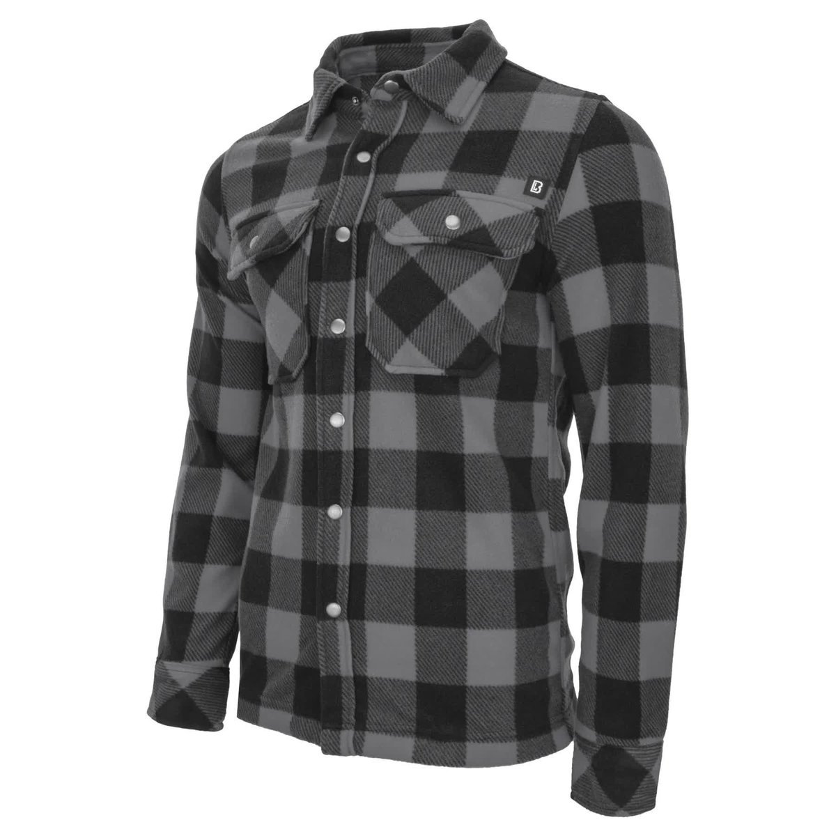 Koszula z długim rękawem BRANDIT Jeff Fleece - Czarno-Szara 5XL [5XL]